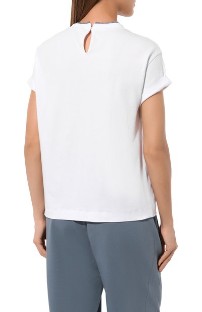 Хлопковый топ BRUNELLO CUCINELLI, арт. MPT18BD200, фото 4