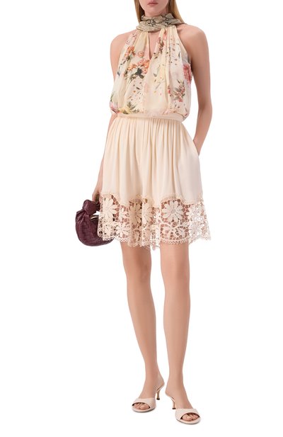 Шорты из шелка и хлопка ELIE SAAB кремового цвета по цене 126500 руб., арт. P0201/SIM03, фото 2 Шорты из шелка и хлопка ELIE SAAB, арт. P0201/SIM03, фото 2