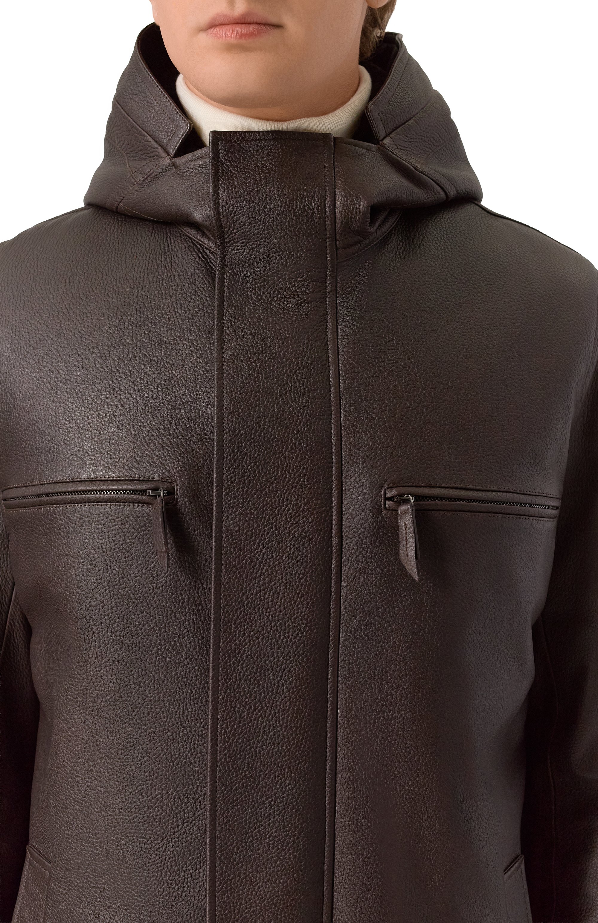 Кожаное пальто с подкладкой из бобра MVST, арт. HARLEM/241-00/48-56, фото 5