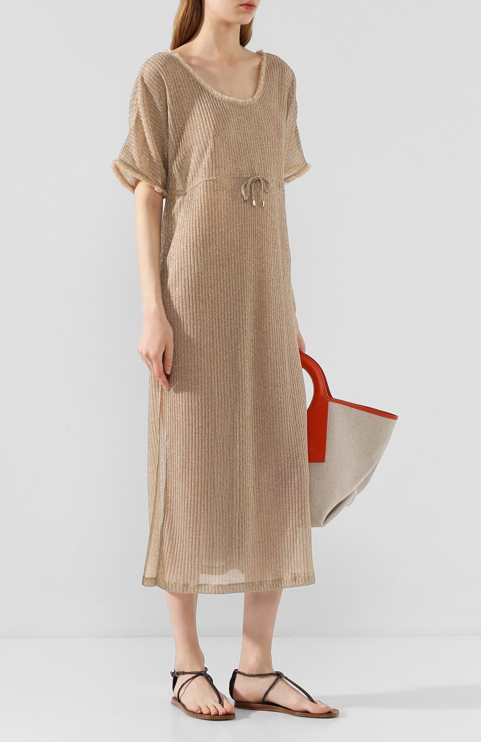 Туника из вискозы RITRATTI MILANO золотого цвета по цене 20500 руб., арт. 70865, фото 2 Туника из вискозы RITRATTI MILANO, арт. 70865, фото 2