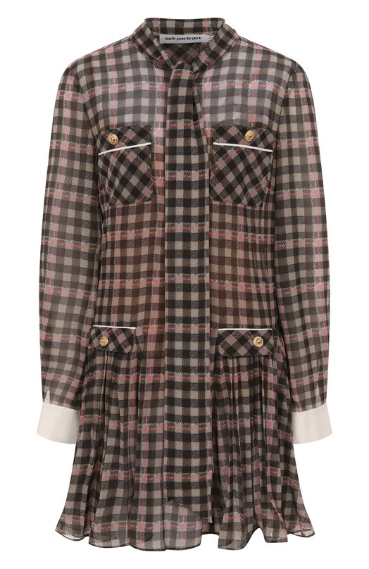 Платье self-portrait AW25071SBR Коричневый AW25071SBR