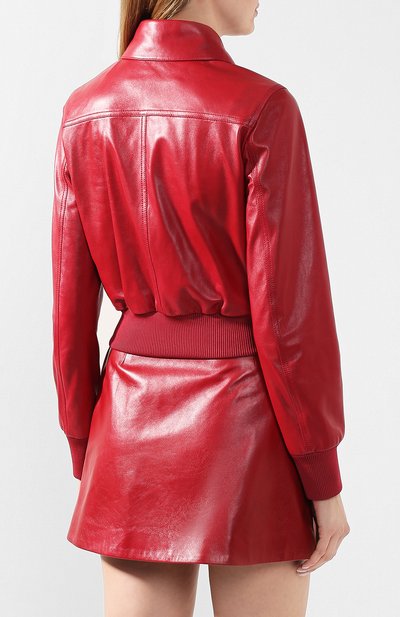 Кожаный бомбер VALENTINO красного цвета по цене 363000 руб., арт. TB3NA05H1AW, фото 4 Кожаный бомбер VALENTINO, арт. TB3NA05H1AW, фото 4