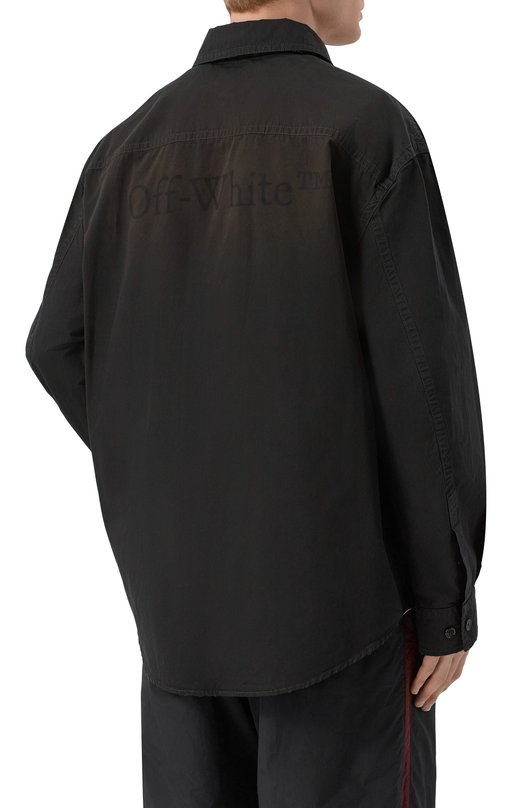Хлопковая рубашка Off-White 0MGE04NF25FAB001 Чёрный  0MGE04NF25FAB001 Фото 4