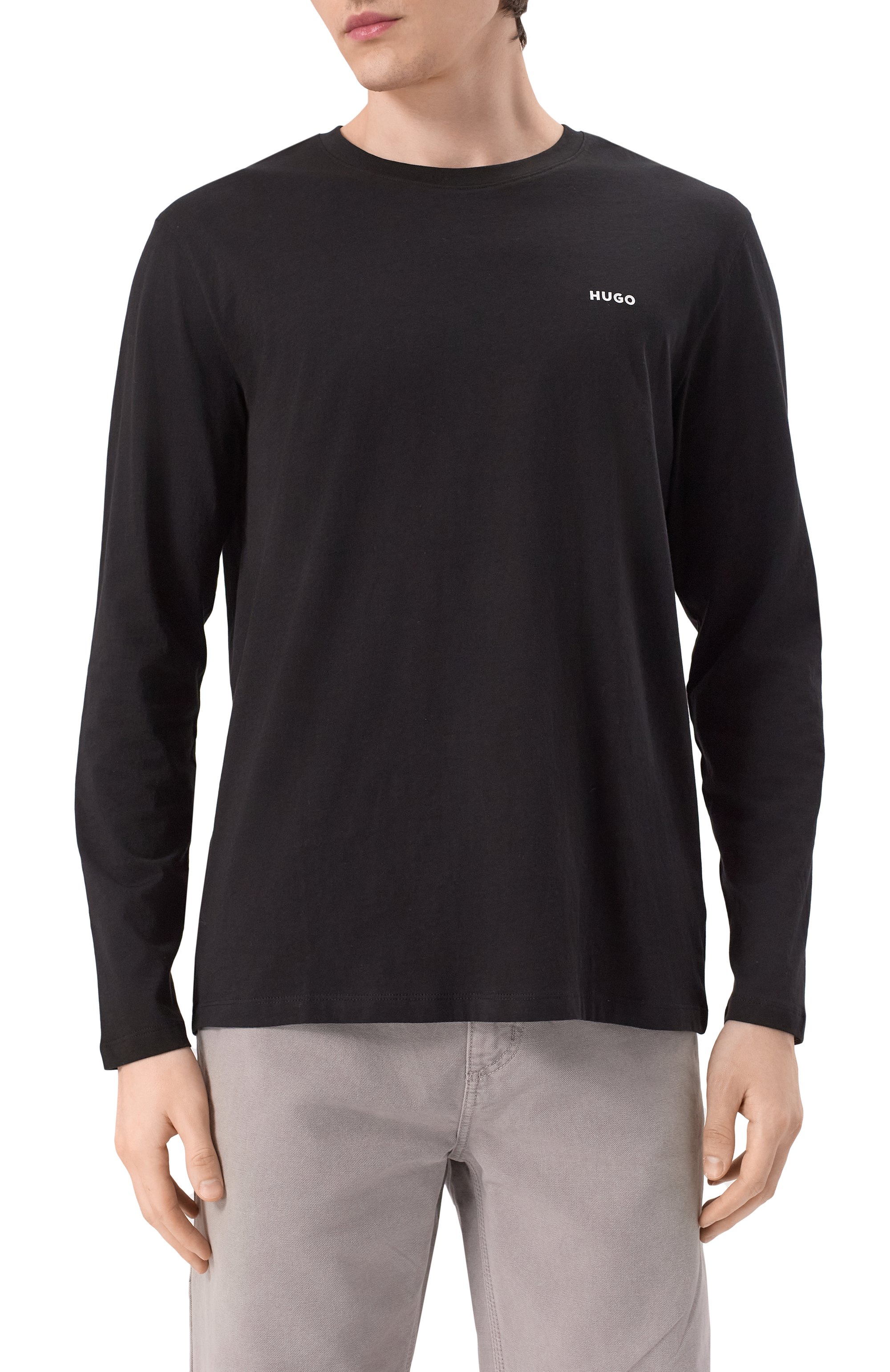 Хлопковый лонгслив HUGO, арт. 50466159, фото 3