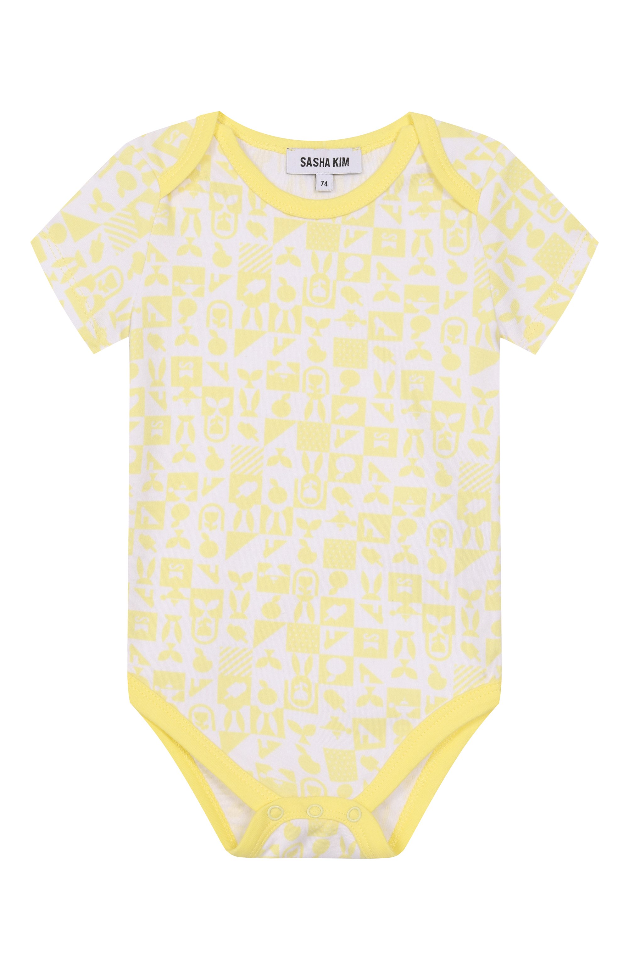 Комплект из боди и комбинезона SASHA KIM желтого цвета по цене 4000 руб., арт. SK-00000955, фото 2 Комплект из боди и комбинезона SASHA KIM, арт. SK-00000955, фото 2