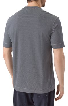 Мужская хлопковая футболка EMPORIO ARMANI темно-синего цвета, арт. EM000824/AF12927 | Фото 4 (Материал внешний: Хлопок; Длина (для топов): Стандартные; Рукава: Короткие; Стили: Кэжуэл; Принт: С принтом; Кросс-КТ: Джерси; Мужское Кросс-КТ: Футболка-одежда)
