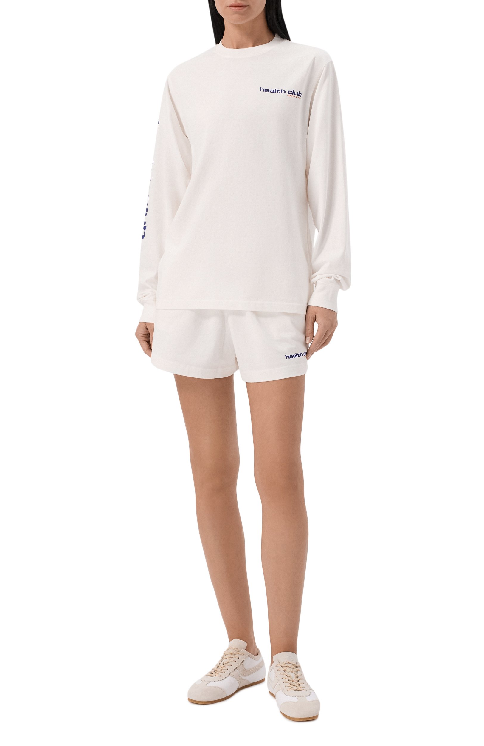 Хлопковый лонгслив SPORTY AND RICH белого цвета по цене 16450 руб., арт. T005971183WH01, фото 2 Хлопковый лонгслив SPORTY AND RICH, арт. T005971183WH01, фото 2
