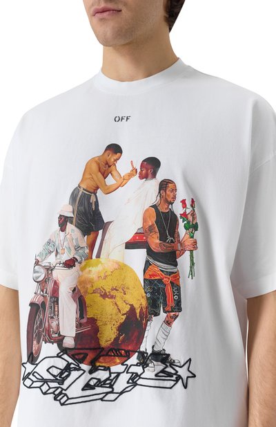 Хлопковая футболка OFF-WHITE, арт. 0MAA161F25JER001, фото 5