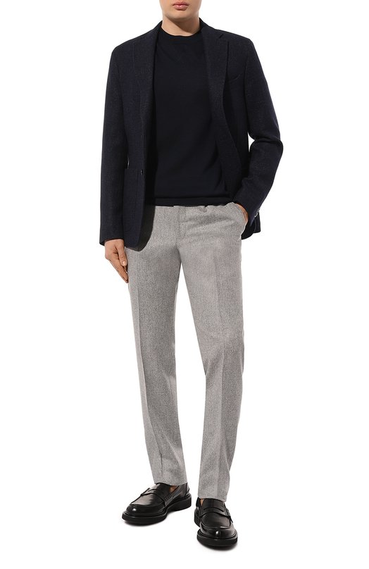 Пиджак из шерсти и шелка Nuti and Co Синий, фото 2