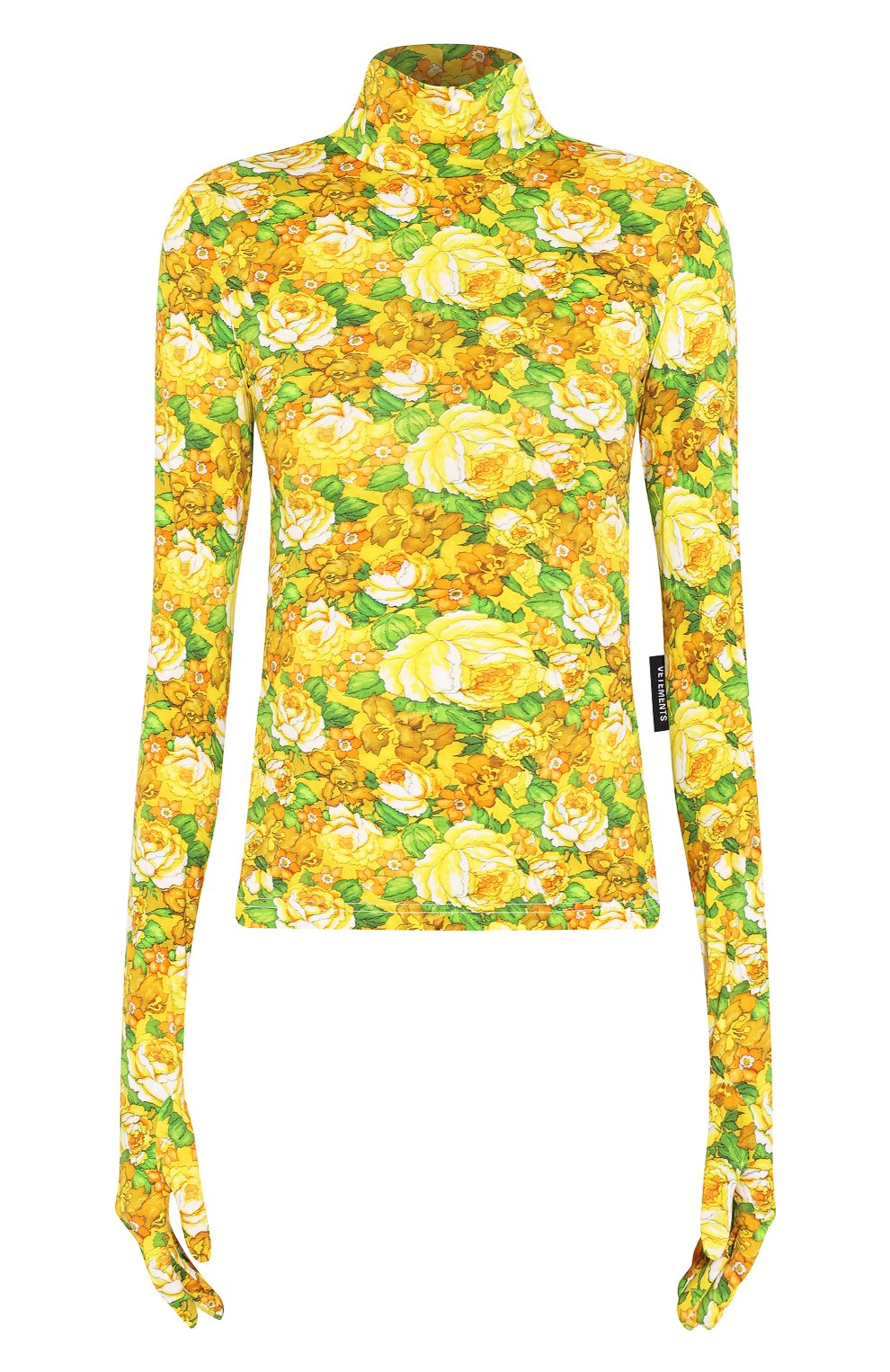 Водолазка с принтом VETEMENTS желтого цвета по цене 42300 руб., арт. SS20T0002 2613/W/YELL0W FL0WERS, фото 1 Водолазка с принтом VETEMENTS, арт. SS20T0002 2613/W/YELL0W FL0WERS, фото 1
