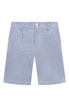 Детские льняные шорты DOLCE & GABBANA голубого цвета, арт. L43Q33/FU4LG/8-12+ | Фото 1 (Материал внешний: Лен; Нос: Не проставлено; Автоматизация состава: Проставлено)