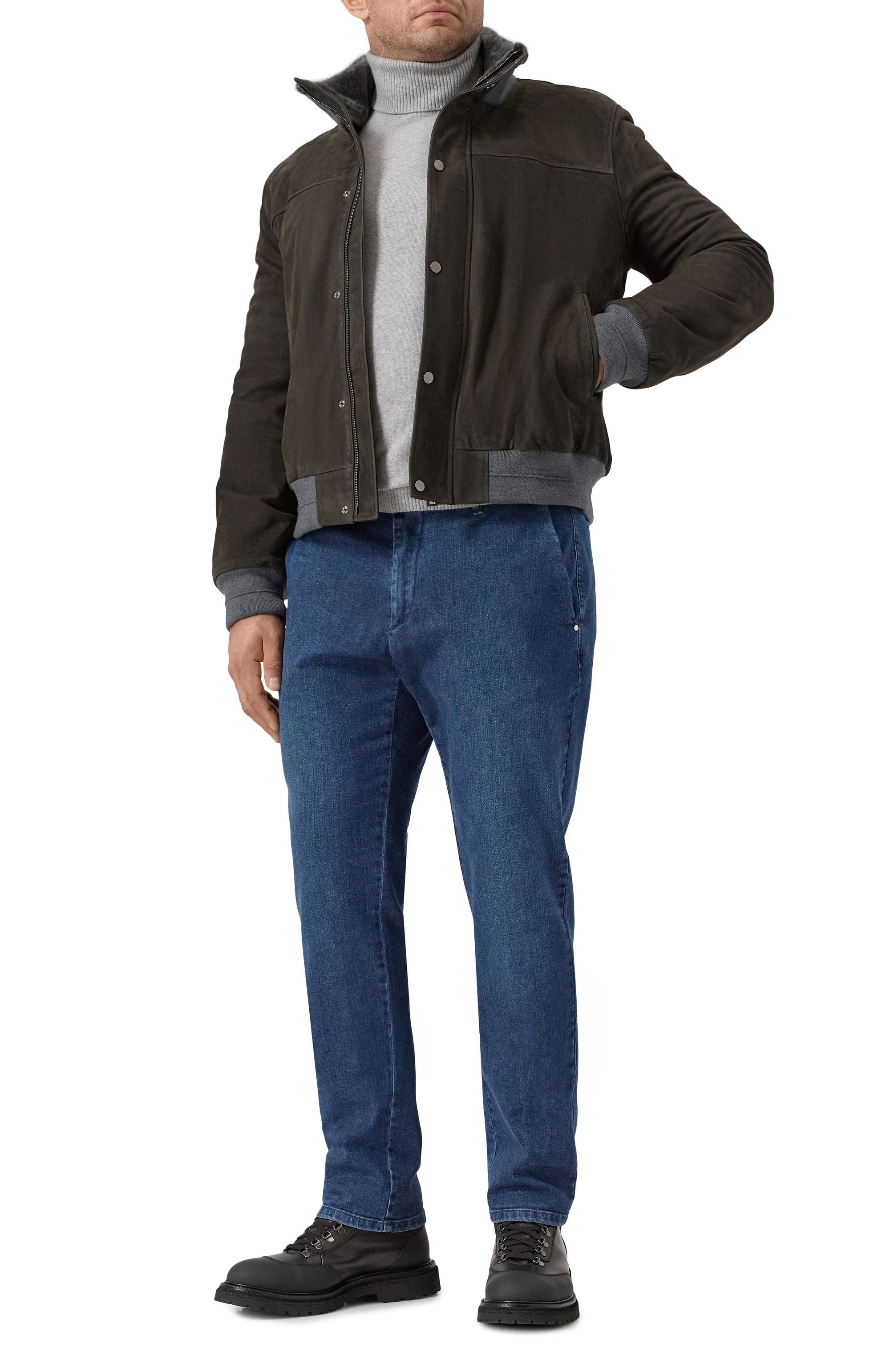 Бомбер с воротником из овчины ANDREA CAMPAGNA, арт. 25U817-L27S29X/58-60, фото 2