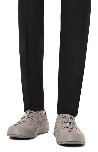 Комбинированные кеды triple stitch ZEGNA серого цвета по цене 115000 руб., арт. LHBAY/S5536Z, фото 3 Комбинированные кеды triple stitch ZEGNA, арт. LHBAY/S5536Z, фото 3