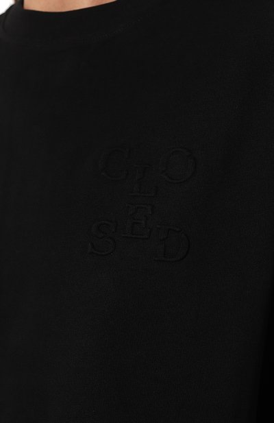 Хлопковая футболка CLOSED черного цвета по цене 12150 руб., арт. C95228-45F-EB, фото 5 Хлопковая футболка CLOSED, арт. C95228-45F-EB, фото 5