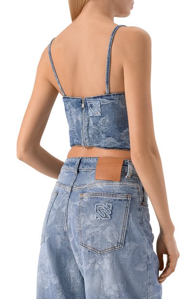 Джинсовый топ GIUSEPPE DI MORABITO голубого цвета по цене 55950 руб., арт. 06PSDNT98L 16305, фото 4 Джинсовый топ GIUSEPPE DI MORABITO, арт. 06PSDNT98L 16305, фото 4