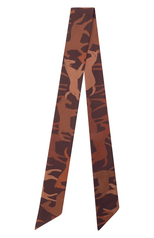 Шелковый шарф-твилли Jil Sander J53TF0005/J40084 Коричневый  J53TF0005/J40084 Фото 4