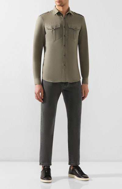 Рубашка изо льна и хлопка BRUNELLO CUCINELLI, арт. MD6983058, фото 2