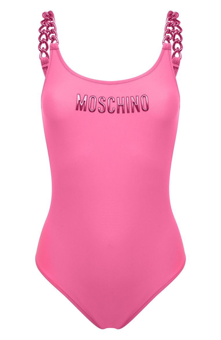 Женский слитный купальник MOSCHINO розового цвета, арт. A8117/5211 | Фото 1 (Длина Ж (юбки, платья, шорты): Мини; Материал внешний: Синтетический материал; Женское Кросс-КТ: Слитные купальники)