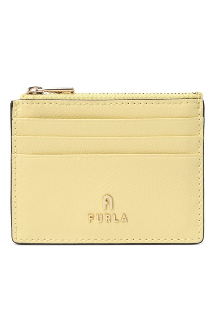 Женский кожаный футляр для кредитных карт FURLA желтого цвета, арт. WP00388/ARE000 | Фото 1 (Материал: Натуральная кожа; Нос: Не проставлено; Материал сплава: Проставлено)