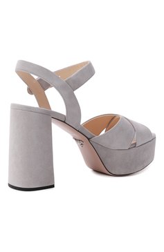 Замшевые босоножки PRADA, арт. 1XP90A-008-F0424-F-105, фото 3