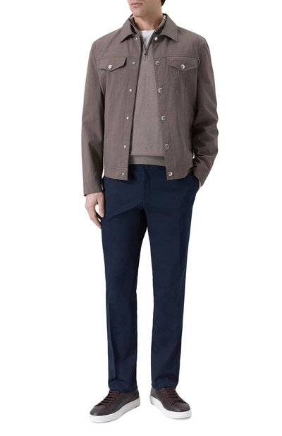 Джемпер из шелка и хлопка PAUL&SHARK хаки цвета по цене 86300 руб., арт. 26411637_001, фото 2 Джемпер из шелка и хлопка PAUL&SHARK, арт. 26411637_001, фото 2