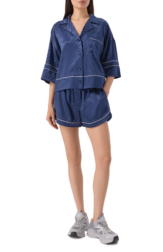 Атласные шорты Off-White 0WCB05IF25FAB001 Синий  0WCB05IF25FAB001 Фото 2