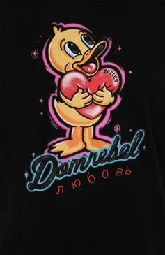 Женская хлопковая футболка DOMREBEL черного цвета, арт. SQUEEZY/T-SHIRT | Фото 5 (Материал сплава: Проставлено; Драгоценные камни: Проставлено; Материал внешний: Хлопок; Рукава: Короткие; Длина (для топов): Удлиненные; Принт: С принтом; Стили: Кэжуэл)