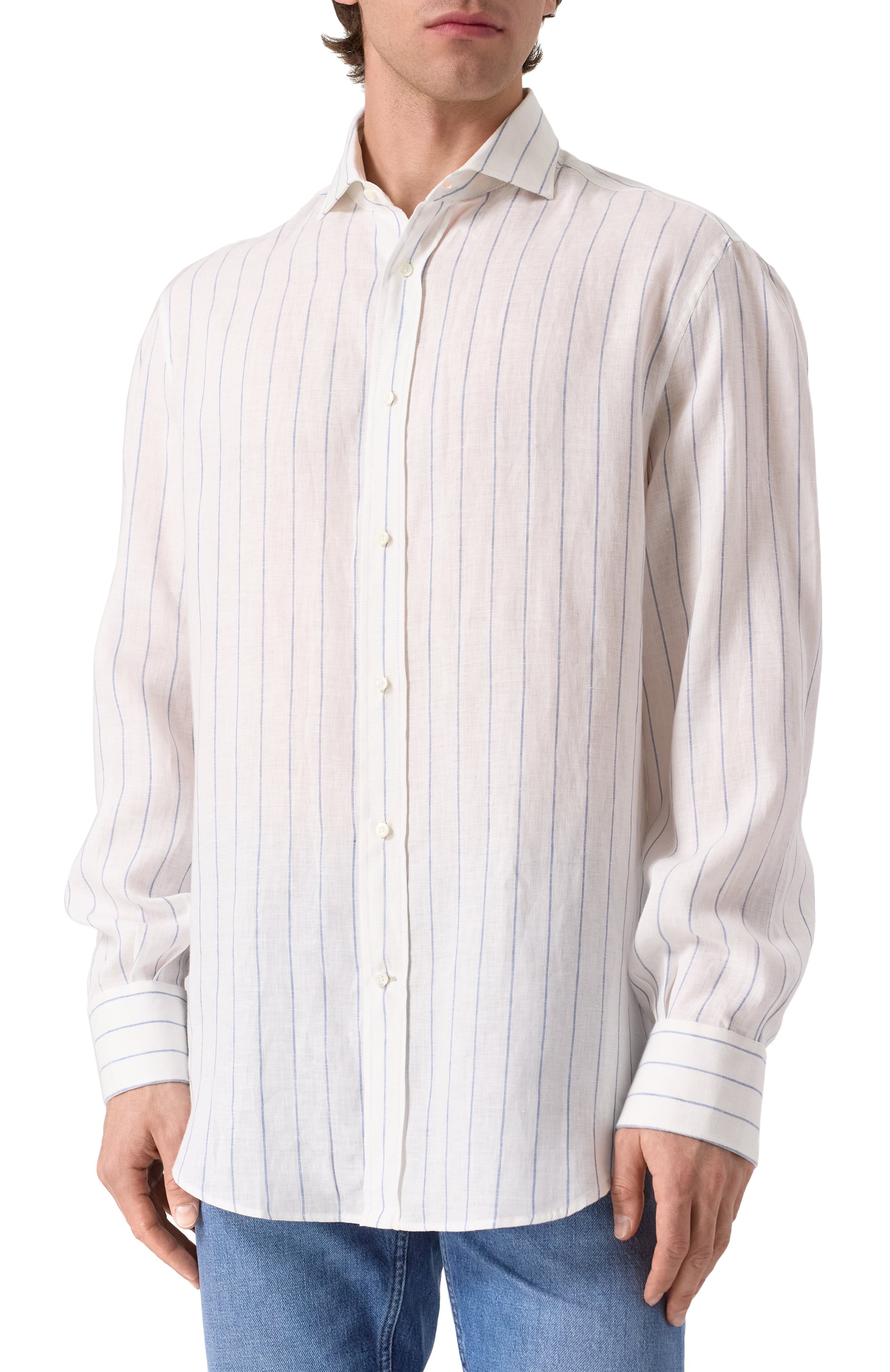 Льняная рубашка BRUNELLO CUCINELLI, арт. MM6860028, фото 3