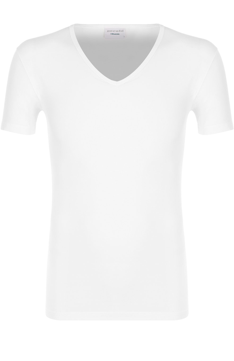 Хлопковая футболка с v-образным вырезом PEROFIL, арт. 24149, фото 1