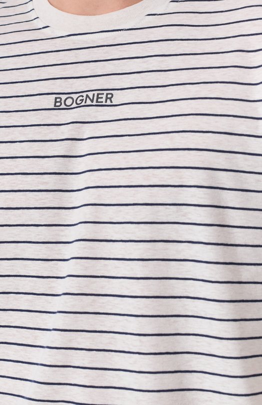 Футболка из хлопка и льна Bogner 58189486 Разноцветный  58189486 Фото 5