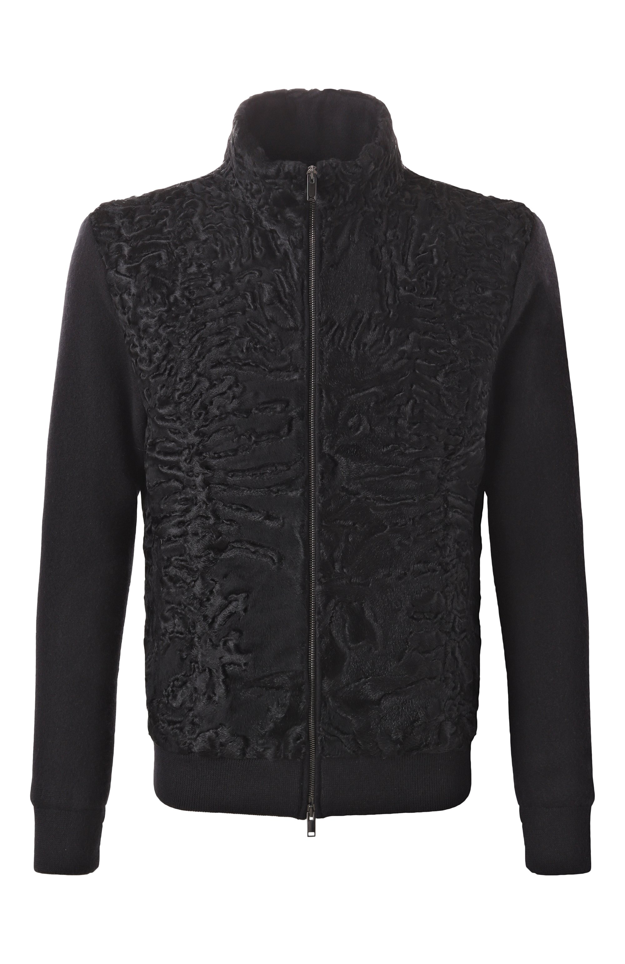 Кардиган с отделкой из свакары MVST черного цвета по цене 850000 руб., арт. FTRECK-ES4440SW, фото 1 Кардиган с отделкой из свакары MVST, арт. FTRECK-ES4440SW, фото 1