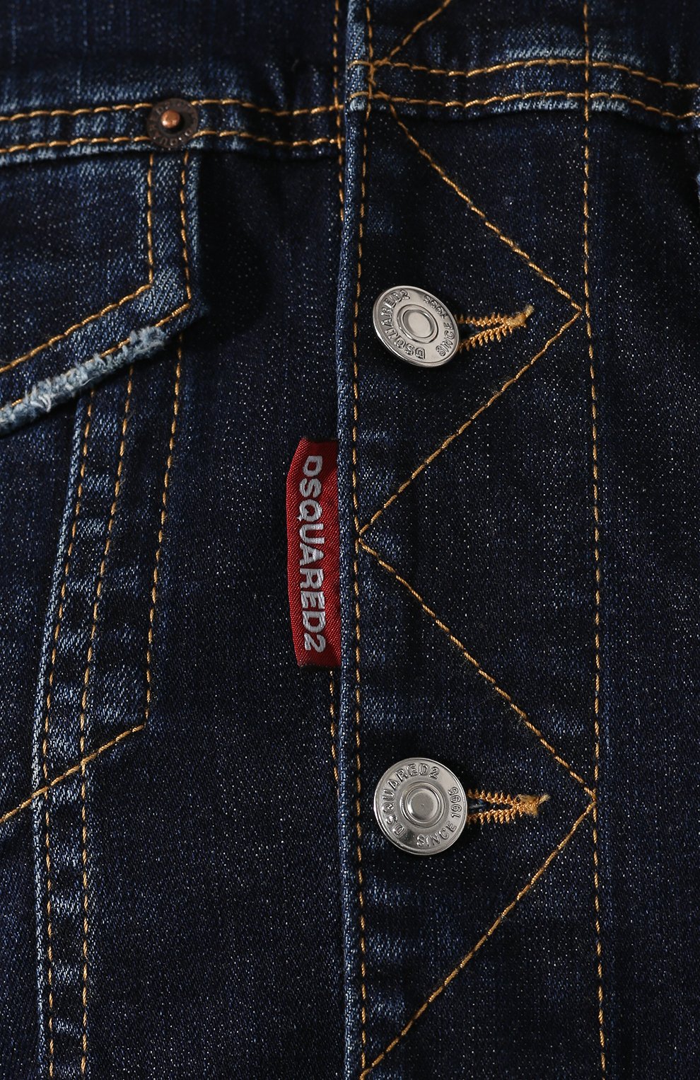 Джинсовая куртка DSQUARED2 синего цвета по цене 45050 руб., арт. S72AM0835/S30664, фото 5 Джинсовая куртка DSQUARED2, арт. S72AM0835/S30664, фото 5