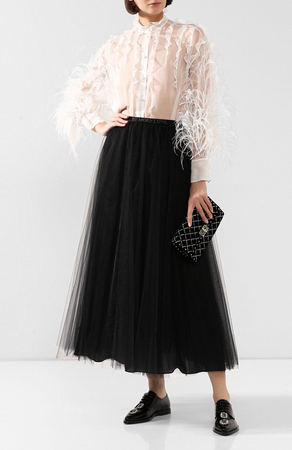 Шелковая блузка VALENTINO, арт. SB0AB15G1C8, фото 2