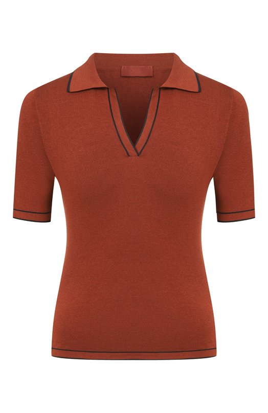 Поло из шелка и хлопка MVST M26.2PW.K223-SS/Y201 Коричневый M26.2PW.K223-SS/Y201