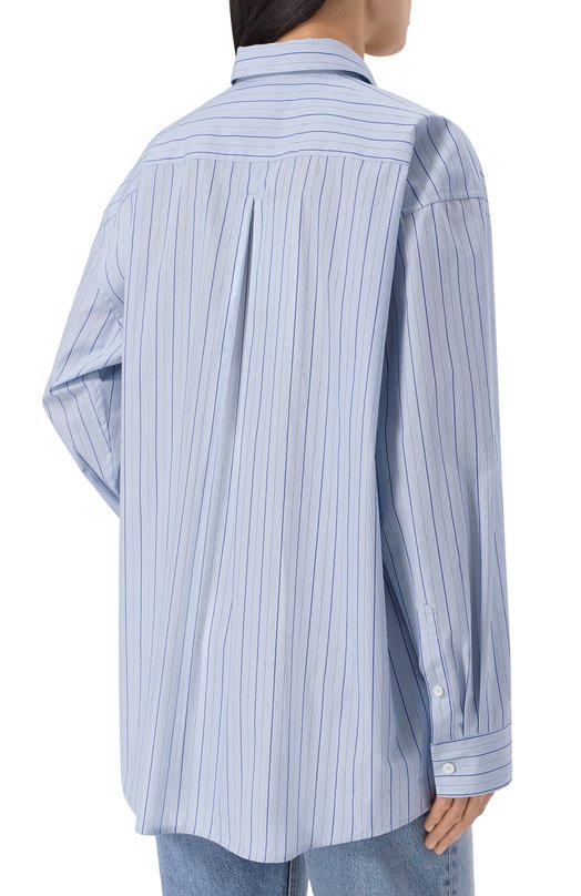 Хлопковая рубашка TOTEME 261-WRT0480-FB0565 Голубой  261-WRT0480-FB0565 Фото 4