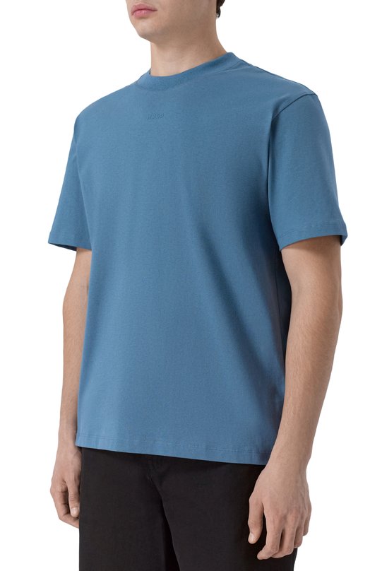 Хлопковая футболка HUGO 50488330 Голубой  50488330 Фото 3