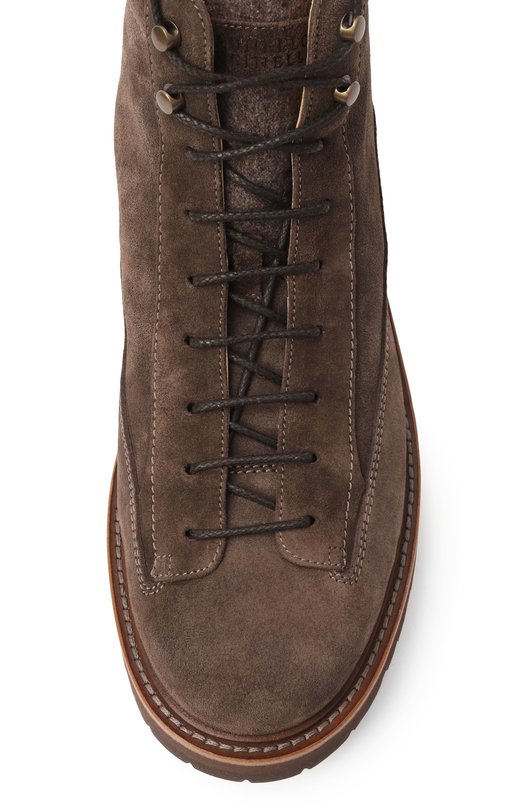 Замшевые ботинки Brunello Cucinelli MZUNVJW717 Коричневый  MZUNVJW717 Фото 6