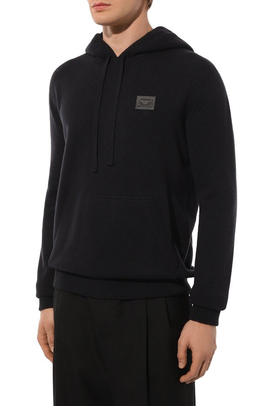 Худи из шерсти и кашемира Dolce & Gabbana GX033T/JEMQ3 Синий  GX033T/JEMQ3 Фото 3