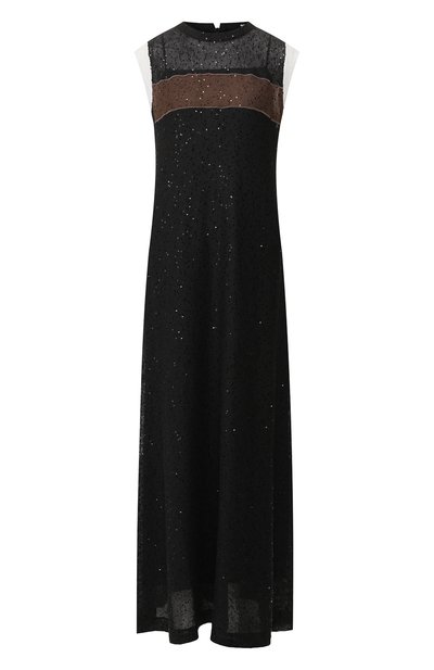 Женское платье из смеси льна и шелка BRUNELLO CUCINELLI, арт. M10553A90