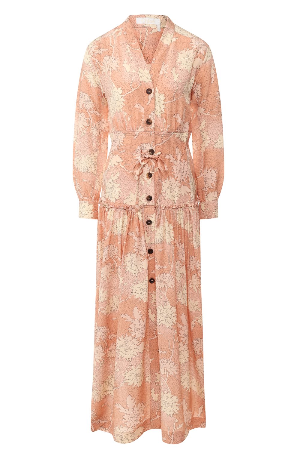 Шелковое платье CHLOÉ розового цвета по цене 351000 руб., арт. CHC20SR024330, фото 1 Шелковое платье CHLOÉ, арт. CHC20SR024330, фото 1