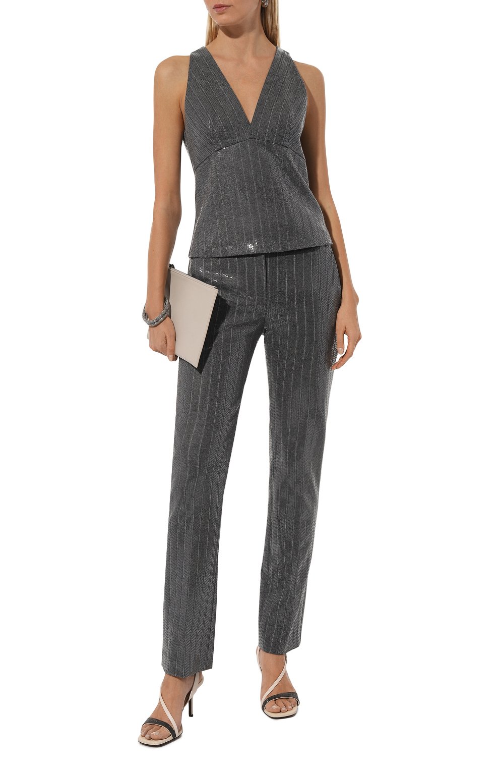 Брюки с отделкой пайетками BRUNELLO CUCINELLI, арт. ME208P8774, фото 2