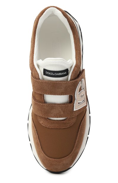 Комбинированные кроссовки dg running DOLCE & GABBANA коричневого цвета по цене 35700 руб., арт. DA5187/AA954/37-39, фото 4 Комбинированные кроссовки dg running DOLCE & GABBANA, арт. DA5187/AA954/37-39, фото 4