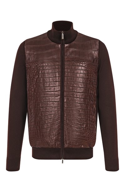 Кардиган с отделкой из кожи крокодила ZILLI, арт. KZMC01M0340VCRB00, фото 1