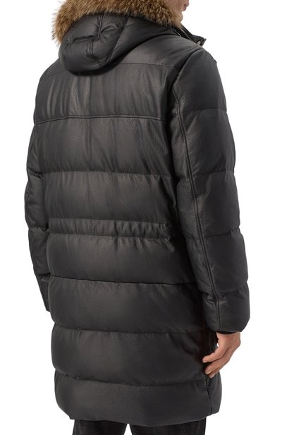 Кожаная парка с отделкой из енота STEFANO RICCI, арт. MDJ5300431/5901_001, фото 4