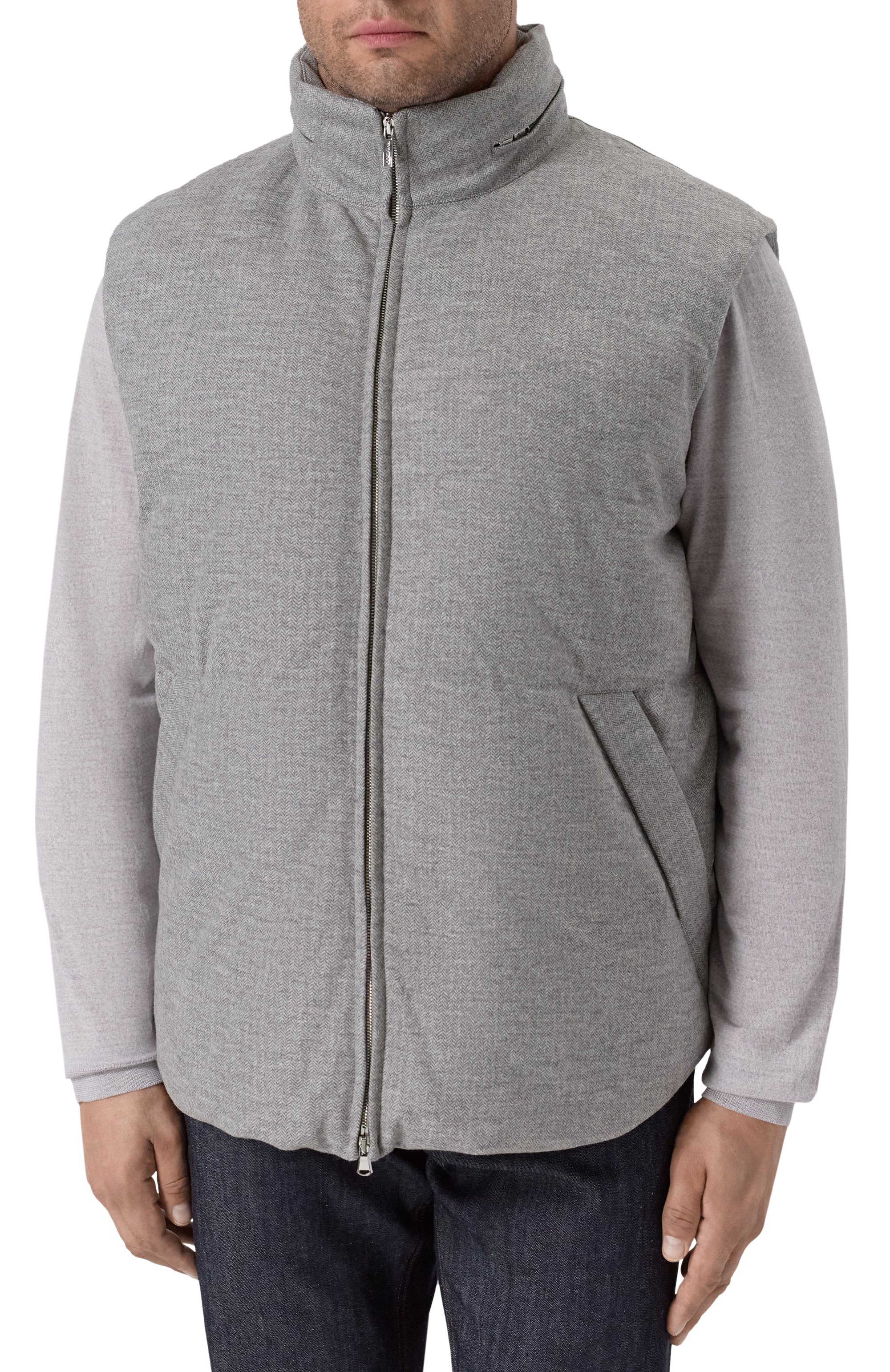 Шерстяной жилет CORTIGIANI серого цвета по цене 251000 руб., арт. 3AG609, фото 3 Шерстяной жилет CORTIGIANI, арт. 3AG609, фото 3