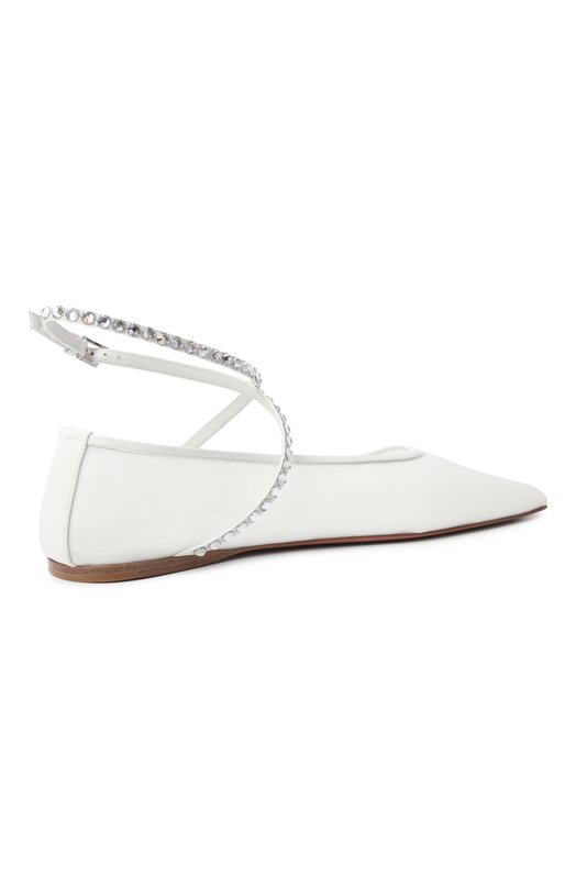 Текстильные балетки Ane Amina Muaddi ANE MESH FLAT/MESH Белый  ANE MESH FLAT/MESH Фото 5