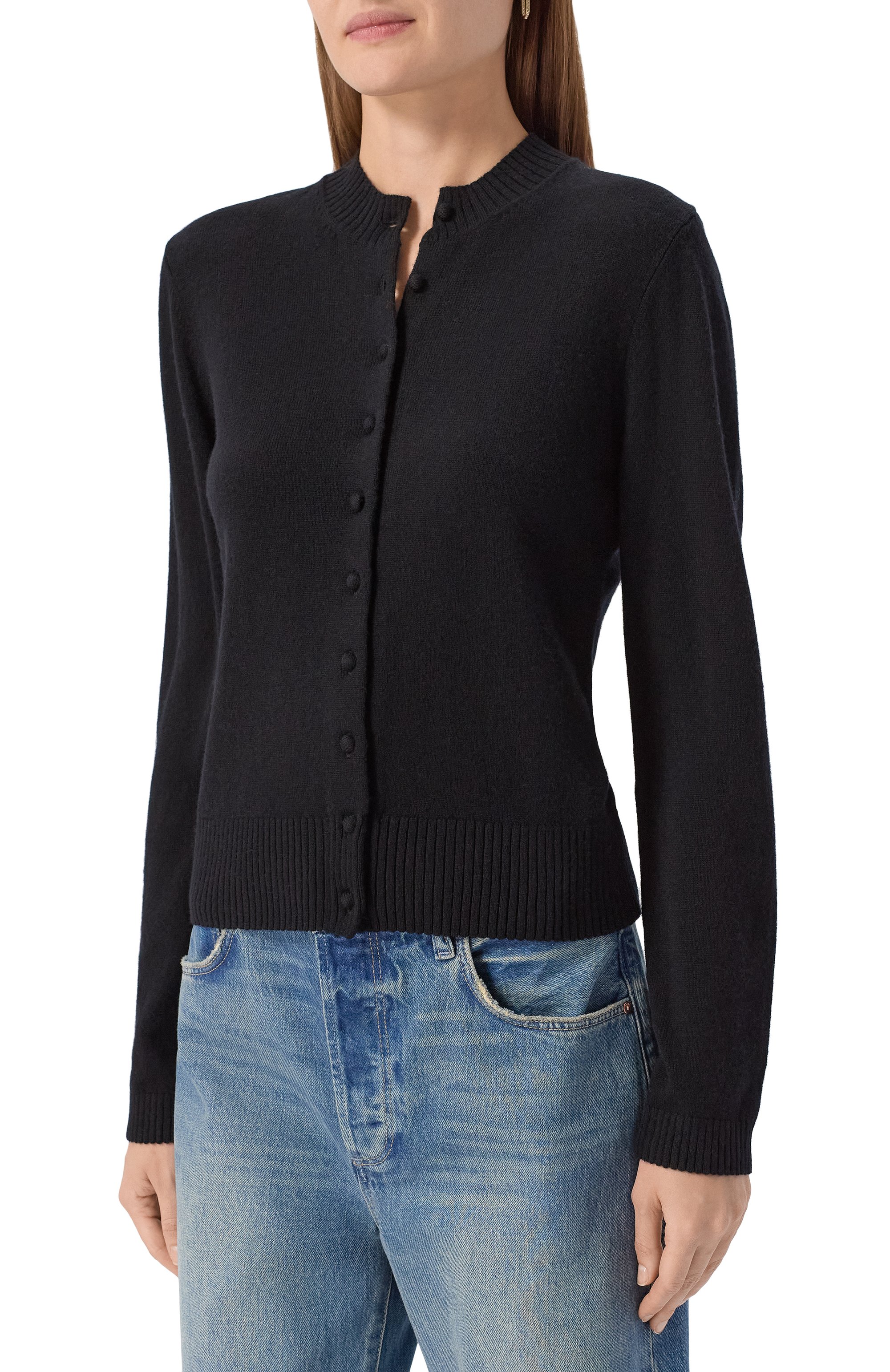 Кардиган из шерсти и кашемира ELLYME черного цвета по цене 18900 руб., арт. 00346, фото 3 Кардиган из шерсти и кашемира ELLYME, арт. 00346, фото 3