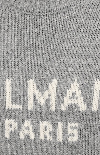 Шерстяной свитер BALMAIN серого цвета по цене 95650 руб., арт. WH1KD000/K027, фото 5 Шерстяной свитер BALMAIN, арт. WH1KD000/K027, фото 5