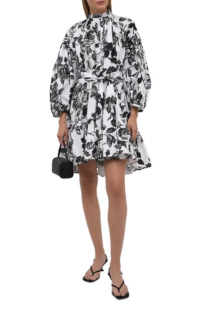 Хлопковое платье MSGM черно-белого цвета по цене 49950 руб., арт. 3141MDA29 217653, фото 2 Хлопковое платье MSGM, арт. 3141MDA29 217653, фото 2