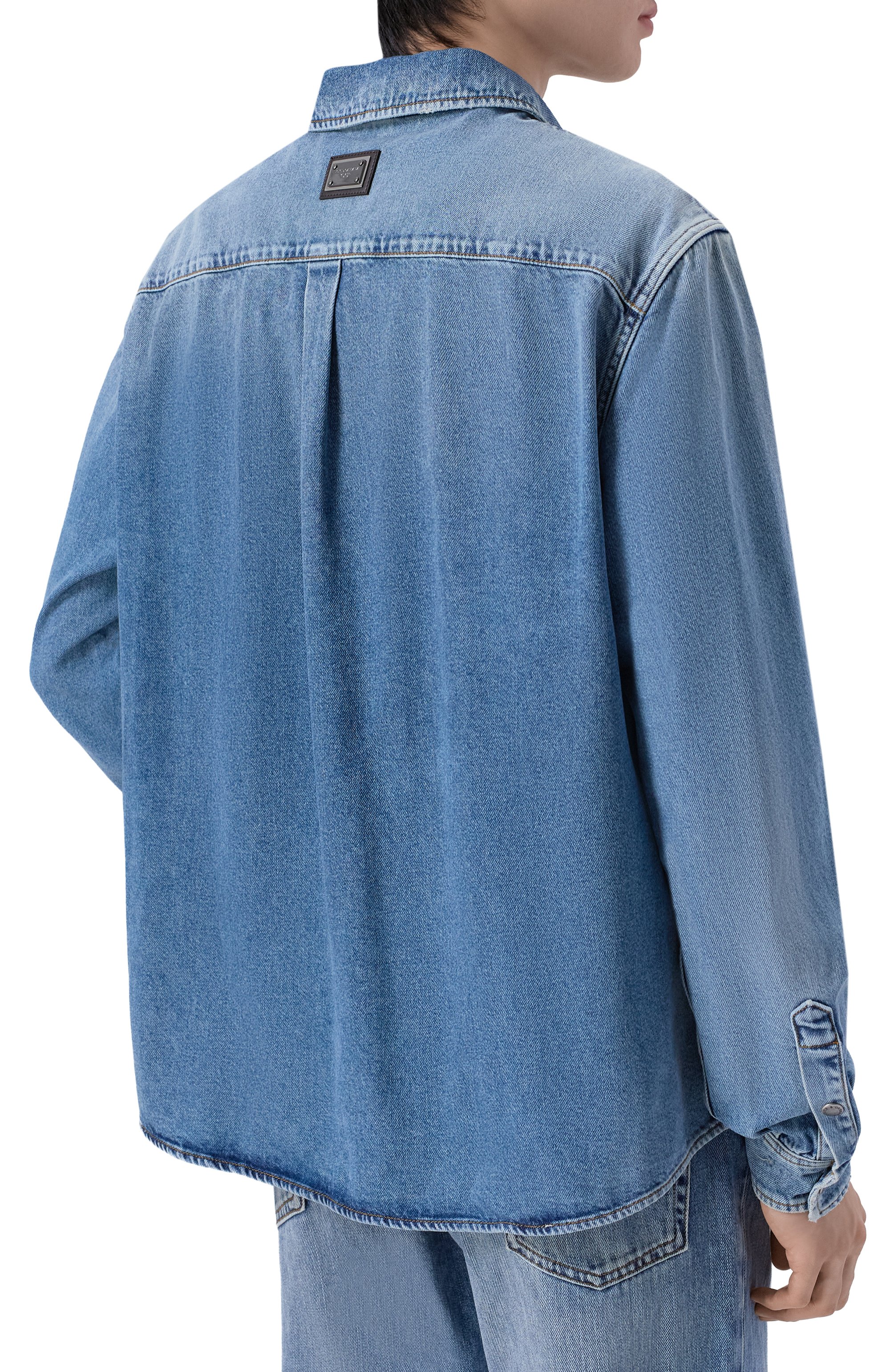 Джинсовая рубашка DOLCE & GABBANA синего цвета по цене 139500 руб., арт. G5MA1D/G80J2, фото 4 Джинсовая рубашка DOLCE & GABBANA, арт. G5MA1D/G80J2, фото 4